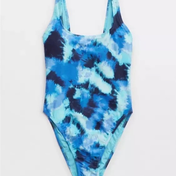 Aerie Babewatch Cheekiest One-Piece Swimsuit Big Surf Blue NWT - Picture 3 of 7